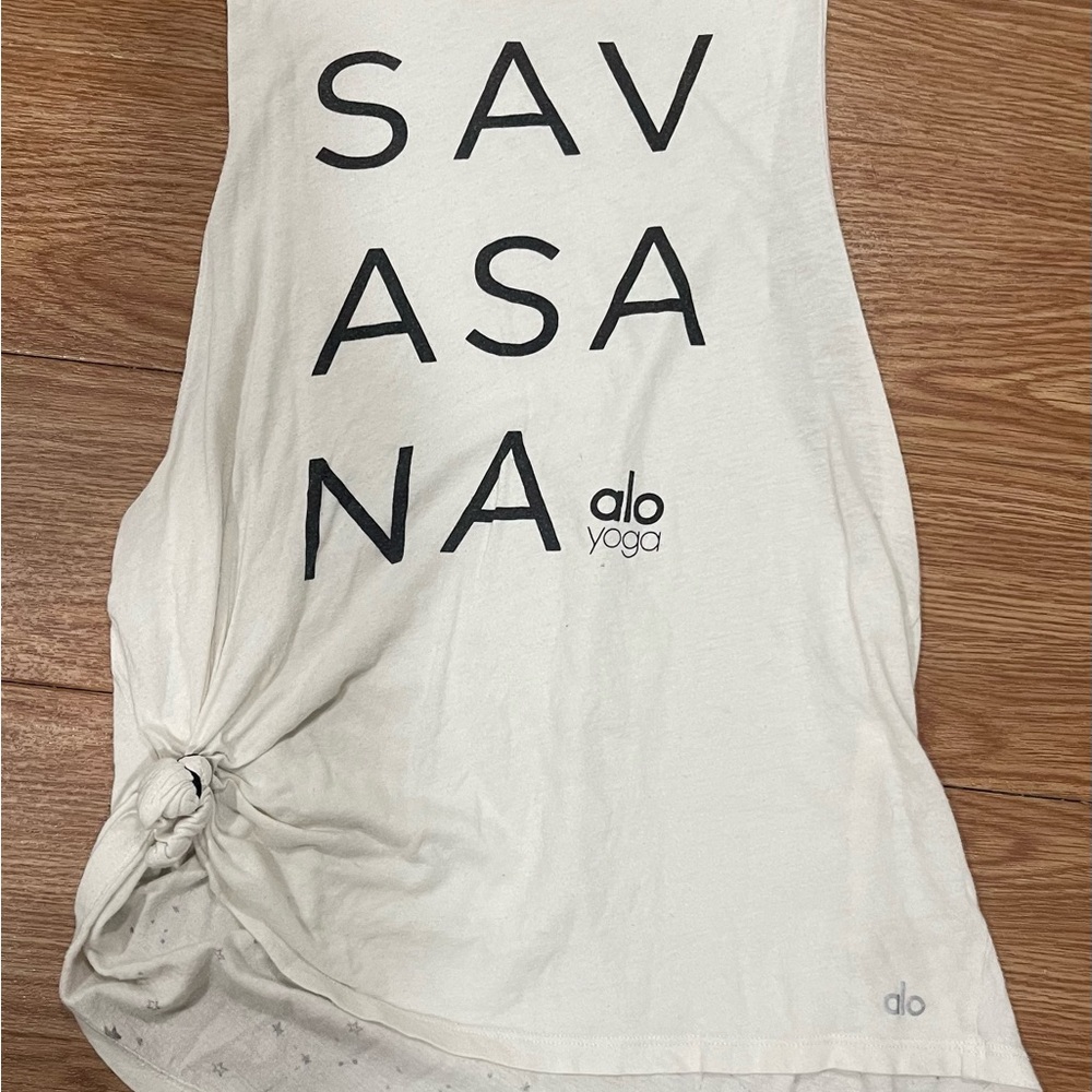 ALO Yoga Cream Savasana Tank Size Small